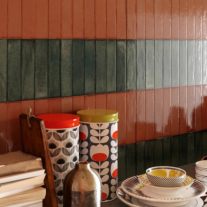 Puzzle Coral Brick Rectified | Wall & Floor Tiles | 5cm x 20cm