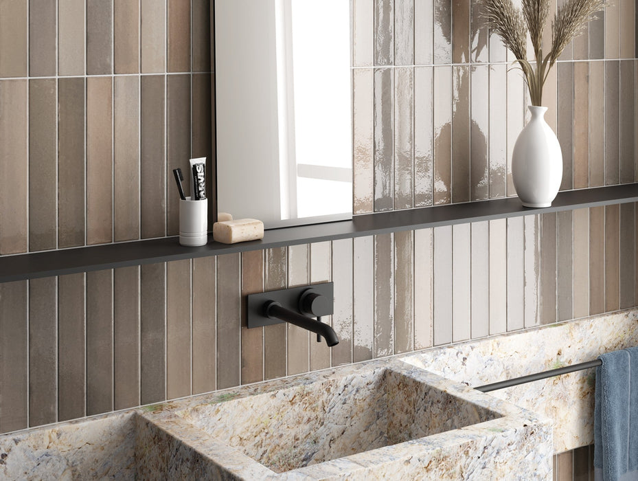 Lisbon Grey  | Porcelain | Artisanal Wall Tiles | 5cm x 30cm