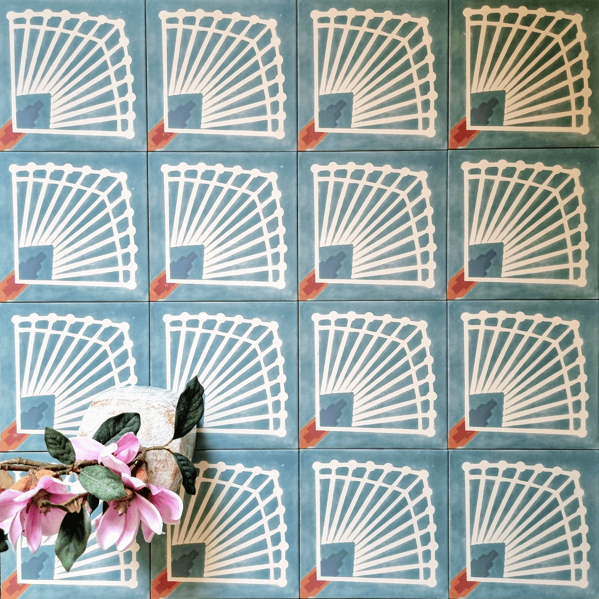 Marseilles Marine Green Moroccan Tile 20cm x 20cm