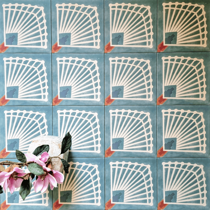 Marseilles Marine Green Moroccan Tile 20cm x 20cm