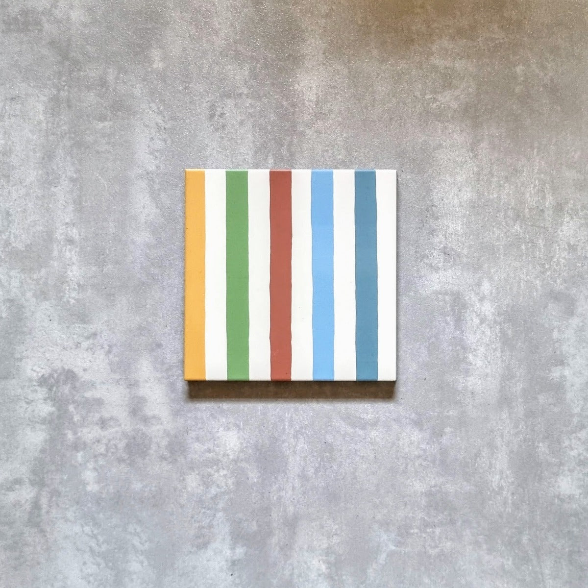 FULL TILE SAMPLE Pinstripes Rainbow 20cm x 20cm