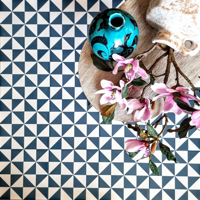 Harlequin Navy Blue Diamond Tile 20cm x 20cm