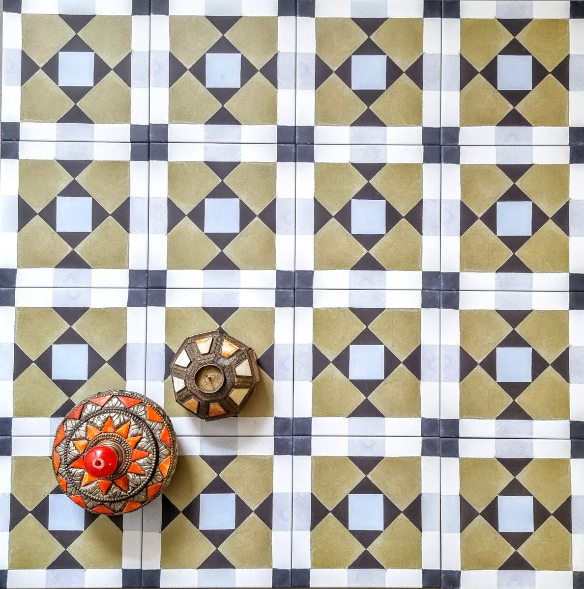 Ravello Golden Mustard Gold Moroccan Tiles 20cm x 20cm
