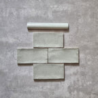 Dordogne Matcha Green Bullnose Pencil Border Tiles 3cm x 20cm