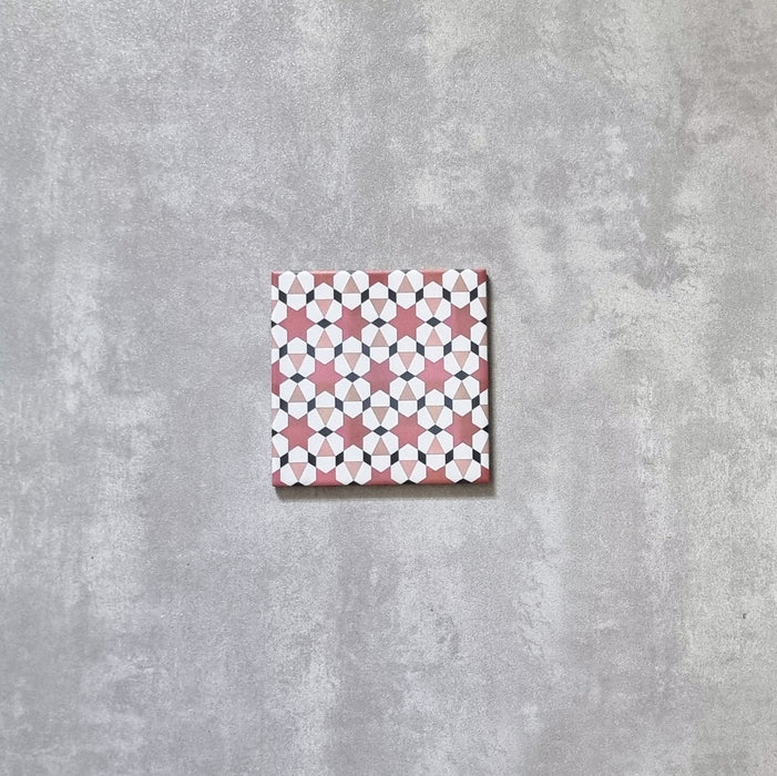 FULL TILE SAMPLE Meknes Rose Stars MINI 15cm x 15cm