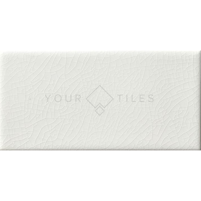 FULL TILE SAMPLE Pimlico White Crackle Tile 7.5 x 15cm