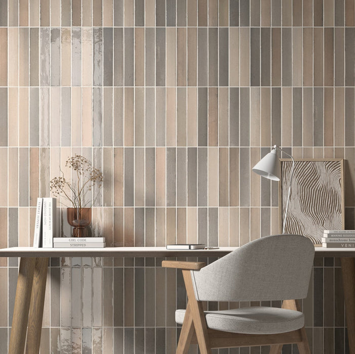 Lisbon Grey  | Porcelain | Artisanal Wall Tiles | 5cm x 30cm