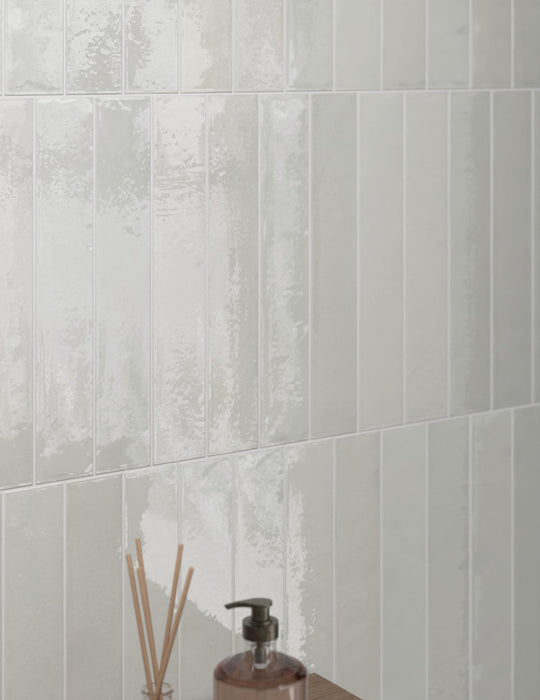 Lisbon White | Porcelain | Artisanal Wall Tiles | 5cm x 30cm