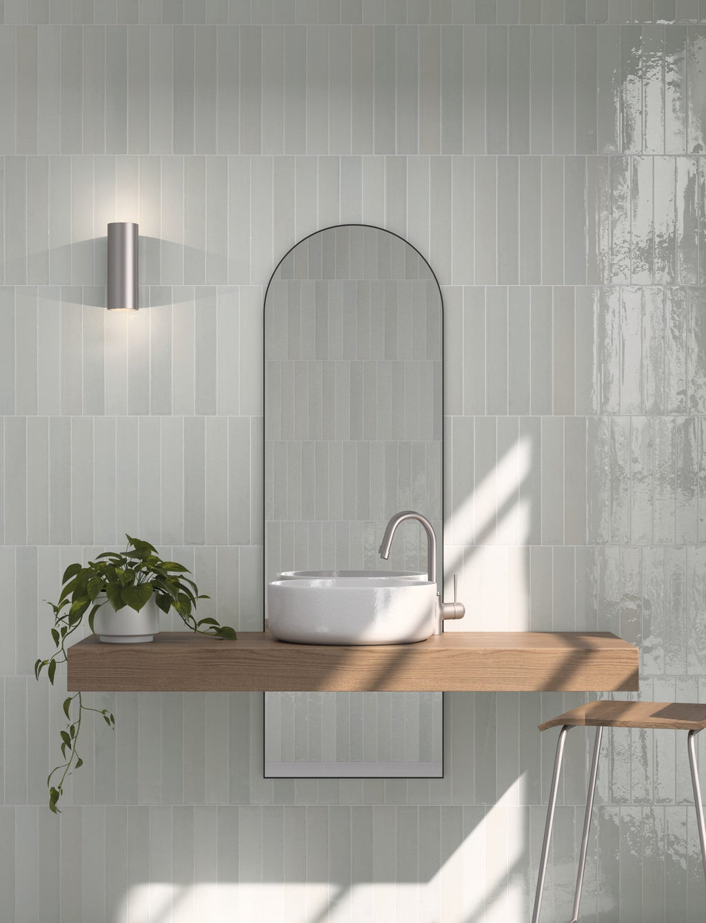Lisbon White | Porcelain | Artisanal Wall Tiles | 5cm x 30cm