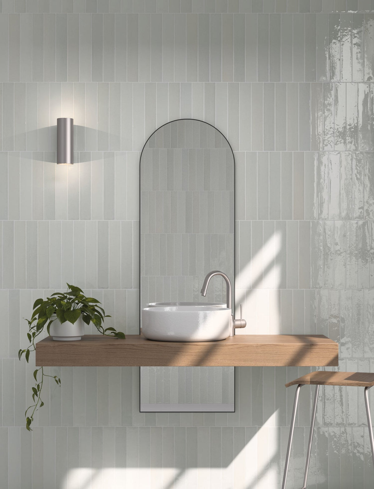 Lisbon White | Porcelain | Artisanal Wall Tiles | 5cm x 30cm