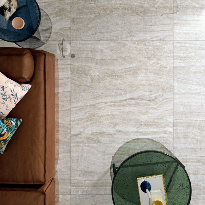 CUT TILE SAMPLE Taj Mahal *Polished* Marble style | Porcelain Wall & Floor Tiles | 60cm x 120cm