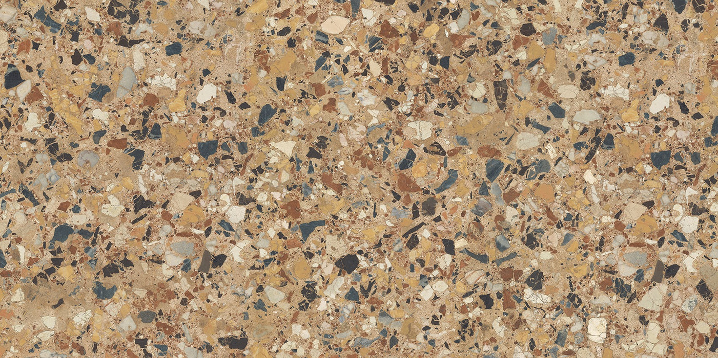 Stuzzi Amber Classical Terrazzo Style 4d Brushed Finish Tiles 60cm x 120cm