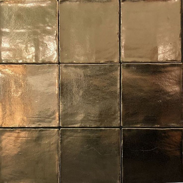 Midas Antique Gold Square Tile | Gold Vintage | Crackle Wall Tiles | 13cm x 13cm