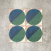 Abstract Ocean Patterned Tiles in a 20x20cm format, displayed in a repeated grid layout to showcase the bold geometric circular design. Deep blue and rich green tones are balanced with soft neutral corners, creating a fresh, contemporary look ideal for feature walls, floors or decorative splashbacks.