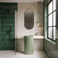 Allegra Green | Gloss Brick Tile | 6cm x 25cm