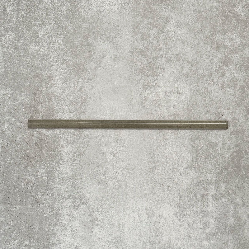 Allegra Sage Green Gloss pencil bullnose border ceramic tile in a 1.2 × 30cm format, featuring muted green tones, a glossy finish and smooth rounded edge for clean tile edging and decorative borders.