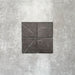 Product image of Amalfi Square Nero Vintage Marble wall and floor tiles in an 11cm x 11cm format, showcasing dark charcoal marble-effect porcelain with subtle white veining and softly rounded edges.