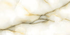 Close-up of Anastasia Pearl Onyx Matt 60 × 120cm stone effect tile, featuring soft cream tones with flowing grey and gold veining, creating a natural, layered look with a refined matt finish.
