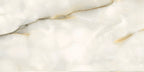 Close-up of Anastasia Pearl Onyx Polished 60 × 120cm stone effect tile, featuring soft cream tones with flowing grey and gold veining, creating a natural, layered pattern with a high-gloss polished finish.