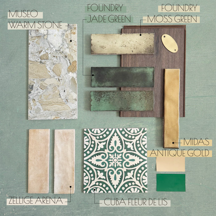 Foundry Bricks | Jade Green | Wall Tiles | 6.5cm x 20cm