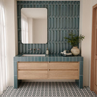Baroque Decor Laguna Blue Porcelain Wall Tiles 9.1cm x 37.5cm