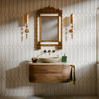 Baroque Decor Vanilla Porcelain Wall Tiles 9.1cm x 37.5cm