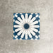 Souk Blue B 20×20cm Moroccan-style porcelain tile with a blue, white and grey geometric pattern.