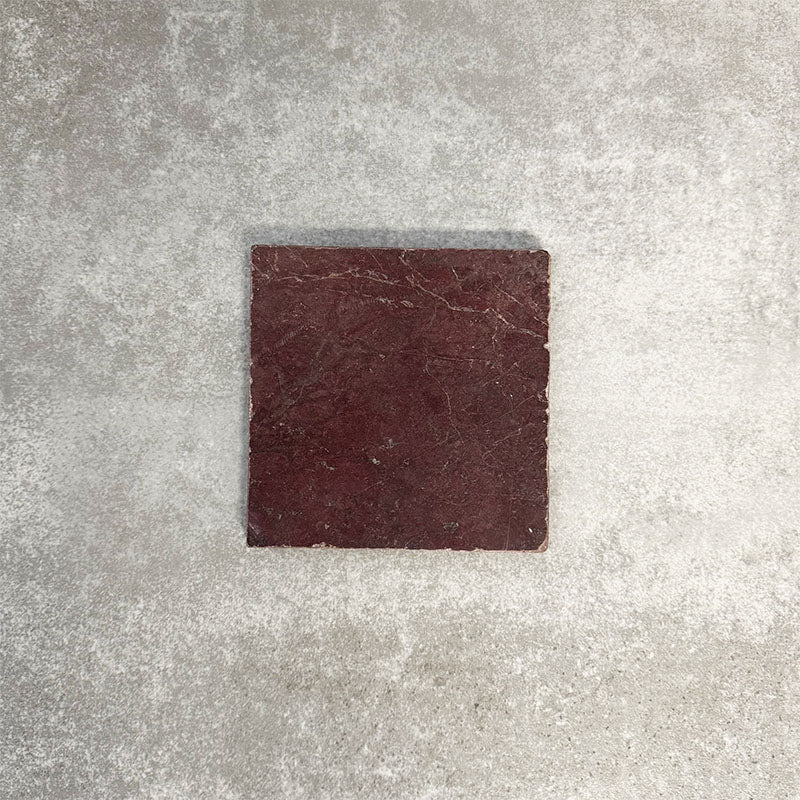 FULL TILE SAMPLE | Fayrouz Tumbled Burgundy Red Marble | 15.2cm x 15.2 ...