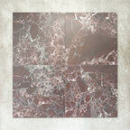 Close-up of Divine Levant Rouge matt marble-effect tile in a 30cm x 30cm format, featuring deep burgundy and rich red tones with intricate white and grey marble-inspired veining. The bold natural stone effect and dramatic colour variation create a luxurious statement finish, ideal for chequerboard floor designs, feature areas and characterful interior spaces.