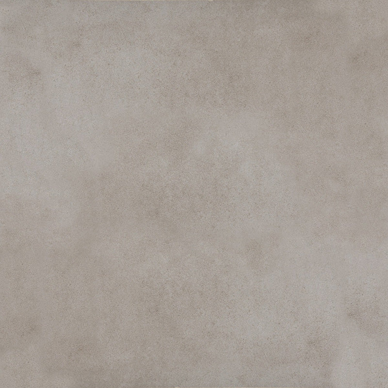 Close-up of Etna Grey Matt 60 × 60cm porcelain tile, showcasing a soft grey tone with subtle tonal variation and a smooth matt surface for a clean, contemporary finish.