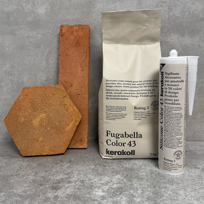 Umbrian Handmade | Terracotta | Hexagon Tiles |  15cm x 17.5cm | Wall and Floor Tiles