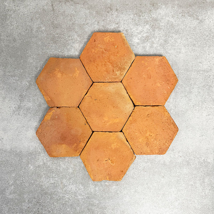 Umbrian Handmade | Terracotta | Hexagon Tiles |  15cm x 17.5cm | Wall and Floor Tiles