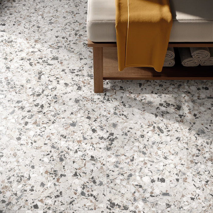 Stuzzi Lunar Classical Terrazzo Style 4d Brushed Finish Tiles 60cm x 60cm