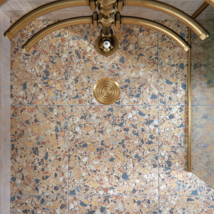 Stuzzi Amber Classical Terrazzo Style 4d Brushed Finish Tiles 60cm x 60cm
