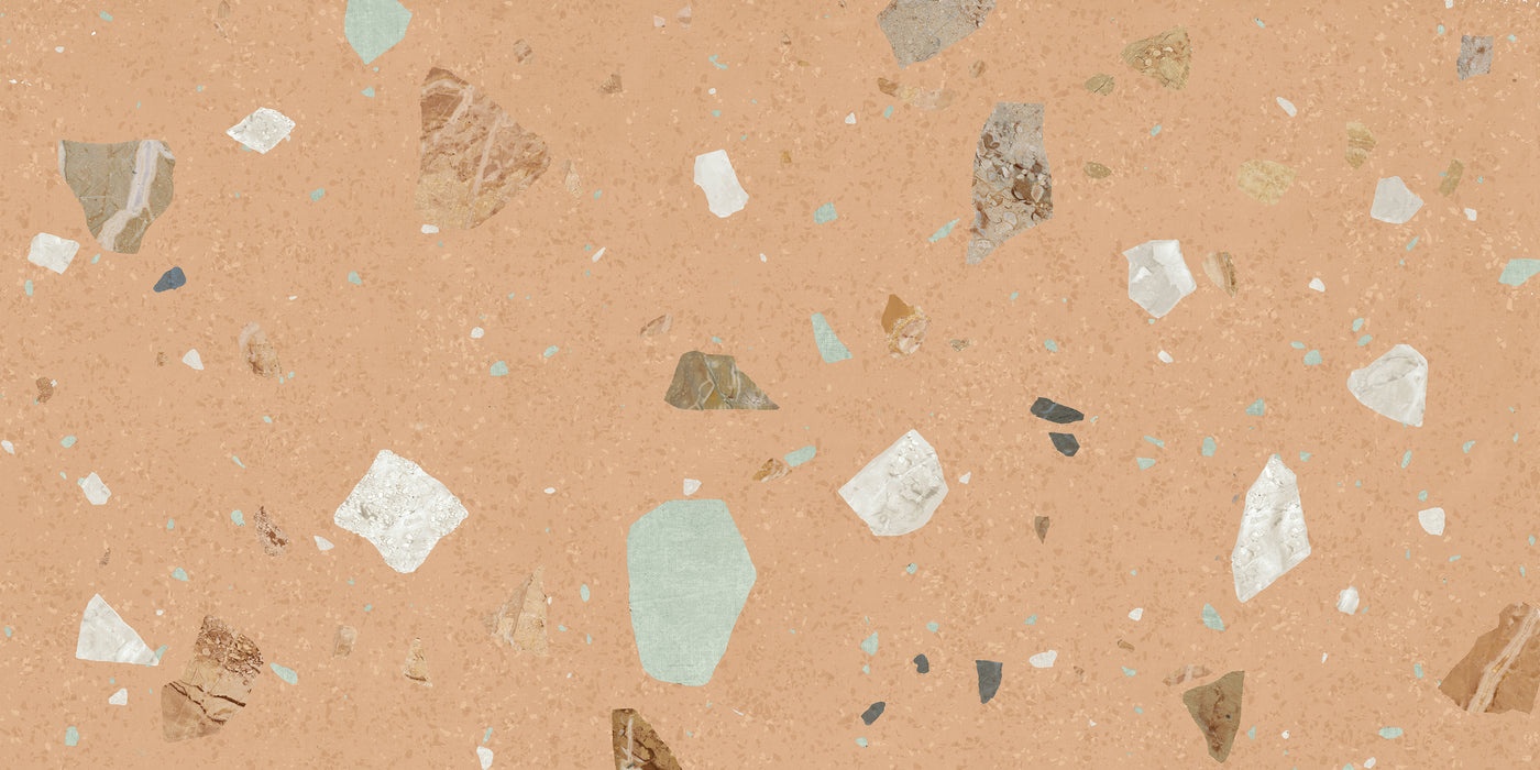 Byblos Cotto Terrazzo Effect Porcelain Tiles 60cm x 120cm CUT TILE SAMPLE