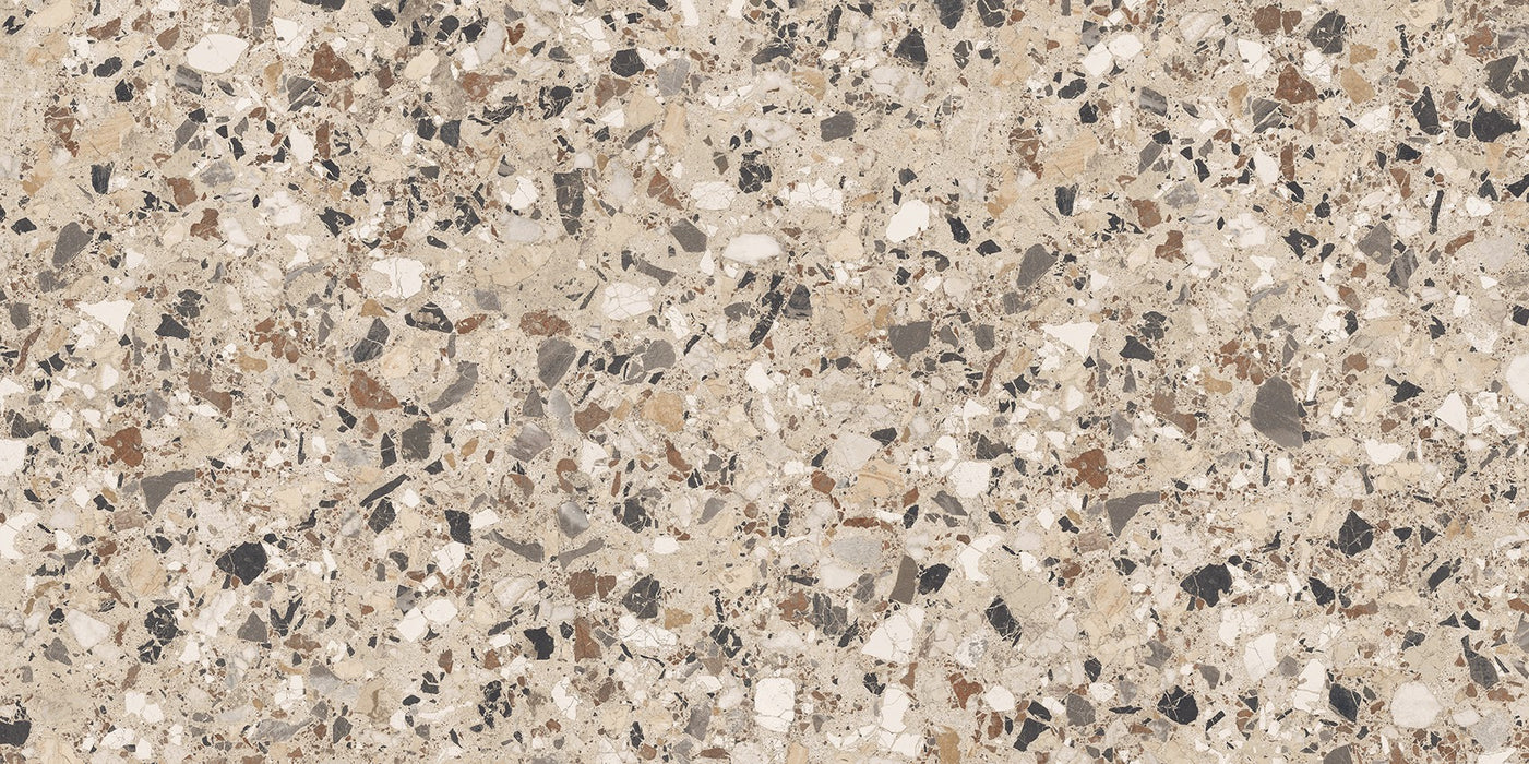 Stuzzi Dolmia Classical Terrazzo Style 4d Brushed Finish Tiles 60cm x 120cm