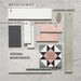 Moodboard featuring a curated mix of wall and floor tiles including Brooklyn White, Benomar White and Pink, Jumairah Green, Verona Micro White and Farnham Manor patterned tiles, showcasing soft neutrals, green tones and decorative designs.