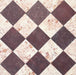 ayrouz Burgundy Red Tumbled Finish natural marble 15.2cm x 15.2cm tiles laid in a diagonal chequerboard pattern with Fayrouz Sylvester Pink marble, highlighting rich natural veining, tonal variation and timeless character.