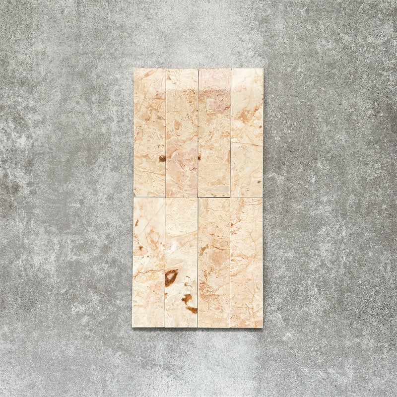 Fayrouz Honed Sylvester Pink Marble | 5cm x 20cm | FULL TILE SAMPLE