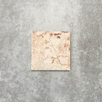 Fayrouz Sylvester Pink honed natural marble tile in a 15.2cm x 15.2cm square format, featuring soft blush pink, cream and warm terracotta veining with natural variation for a luxurious, timeless natural stone finish.