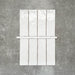 Foundry Arctic White 1.5x30cm gloss pencil bullnose border tile featuring a handcrafted-style finish with soft tonal variation, designed to complement contemporary wall tile layouts and decorative edging details.