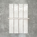 Foundry Chalk White 1.5x30cm gloss pencil bullnose border tile featuring a handcrafted-style finish with soft tonal variation, designed for decorative edging and refined finishing details in contemporary wall tile installations.