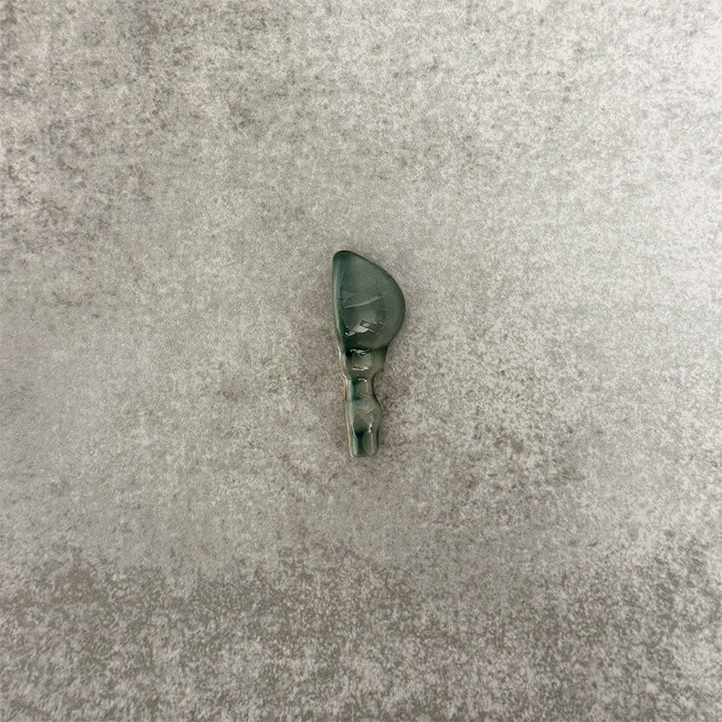 Pimlico Golders Green external corner tile with a crackle glaze finish, featuring rich green tones and a shaped ceramic profile designed to neatly finish and protect external wall tile edges.
