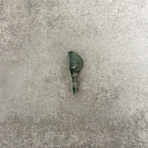 Pimlico Golders Green external corner tile with a crackle glaze finish, featuring rich green tones and a shaped ceramic profile designed to neatly finish and protect external wall tile edges.