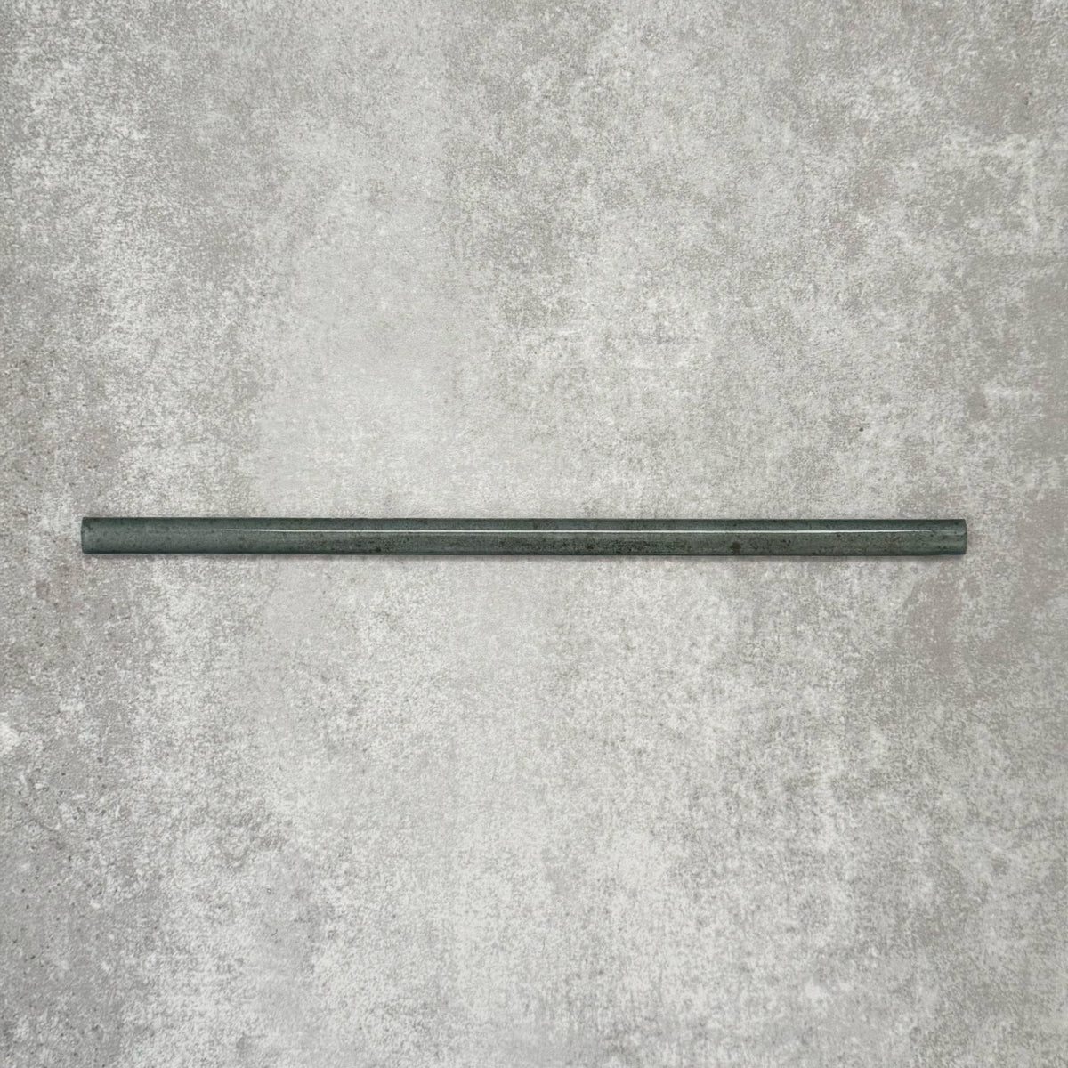 FULL BULLNOSE SAMPLE Allegra Green Gloss Pencil Bullnose Border Tile 1.2cm x 30cm