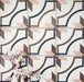 Viscount Rose 20×20cm Victorian-style porcelain wall and floor tiles laid in a repeating geometric pattern with curved lines and angular motifs in soft rose, warm brown and deep navy, shown as a full tile layout with subtle tonal variation and floral styling.