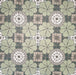 Nantes Green Moroccan-style tiles in a 20x20cm format, shown as a full repeating pattern layout. The design features soft green floral motifs combined with circular mosaic-style detailing and neutral stone-effect tones, creating a balanced, decorative floor or wall tile pattern inspired by traditional Moroccan designs.