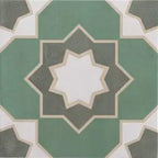 Karikoy Olive Green Patterned Tiles 33cm x 33cm