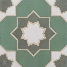 Karikoy Olive Green Patterned Tiles 33cm x 33cm