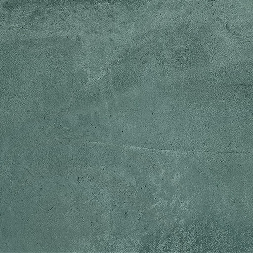 Close-up of Iron Emerald Green Oxide Metallic 80 × 80cm porcelain tile, showcasing deep green tones with soft tonal variation, a gently textured surface, and a subtle metallic effect that brings depth and a contemporary, industrial-inspired finish to interior spaces.